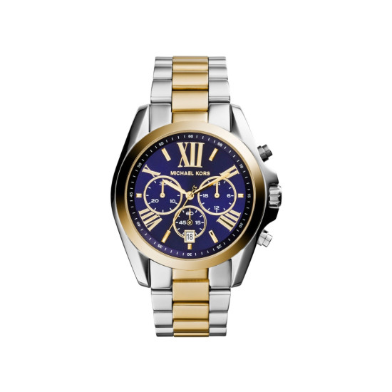 Michael Kors MK5976 ženski sat Bradshaw Chronograph Midnight Blue Dial Two-Tone Silver Gold 42mm