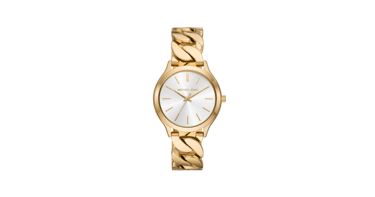 Michael Kors Women Watch Slim Runway Curb Chain Gold Tone MK7472 White Dial 38mm Michael Kors Women Watch Slim Runway Curb Chain Gold Tone  main image 2