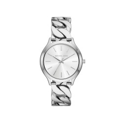 Michael Kors MK7474 ženski sat Slim Runway Silver-Tone Curb-Link Elegant 38mm