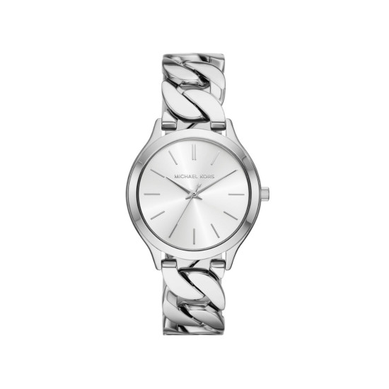 Michael Kors MK7474 ženski sat Slim Runway Silver-Tone Curb-Link Elegant 38mm