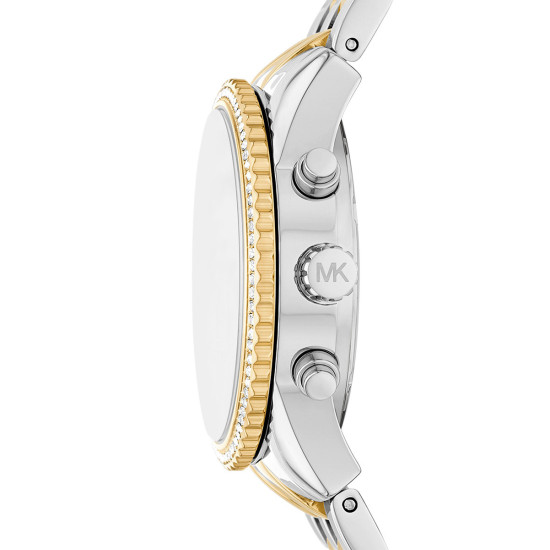 Michael Kors MK7532 ženski sat Mini Bryant Pavé Two-Tone Silver Gold Chronograph Edition 35mm