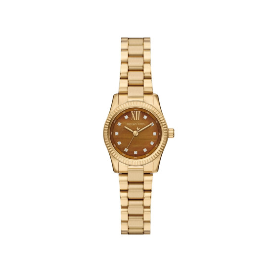 Michael Kors MK7578 ženski sat Petite Lexington Pavé Gold Tone Stainless Steel Tiger’s Eye Dial 26mm