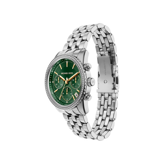 Michael Kors MK7583 ženski sat Bryant Pavé Silver Tone Deep Green Dial 35mm