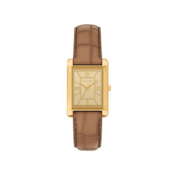 Michael Kors MK7584 ženski sat Essex Gold Tone Champagne Dial Edition Pravougaono kućište kožni kaiš Classic Elegant