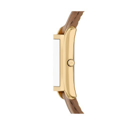 Michael Kors MK7584 ženski sat Essex Gold Tone Champagne Dial Edition Pravougaono kućište kožni kaiš Classic Elegant