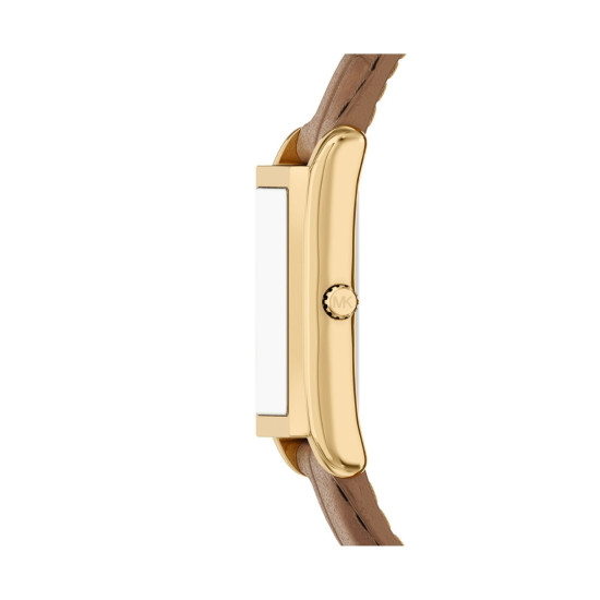 Michael Kors MK7584 ženski sat Essex Gold Tone Champagne Dial Edition Pravougaono kućište kožni kaiš Classic Elegant
