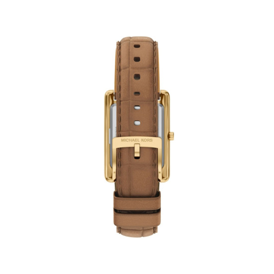 Michael Kors MK7584 ženski sat Essex Gold Tone Champagne Dial Edition Pravougaono kućište kožni kaiš Classic Elegant