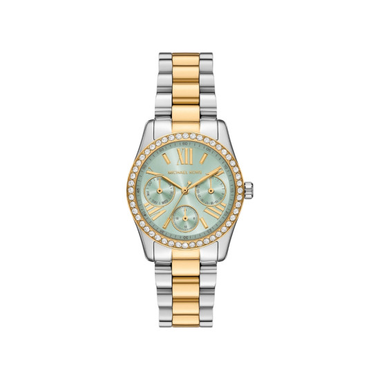 Michael Kors MK7609 ženski sat Mini Lexington Pavé Two Tone Silver Gold Tone Mint Dial 34mm