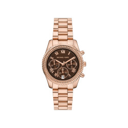 Michael Kors MK7673 ženski sat Lexington Chronograph Rose Gold Tone Chocolate Brown Dial 36mm NOVO