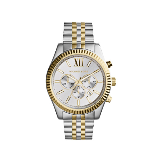 Michael Kors MK8344 unisex Lexington Chronograph Bestseller XL Two-Tone Silver Gold 45mm