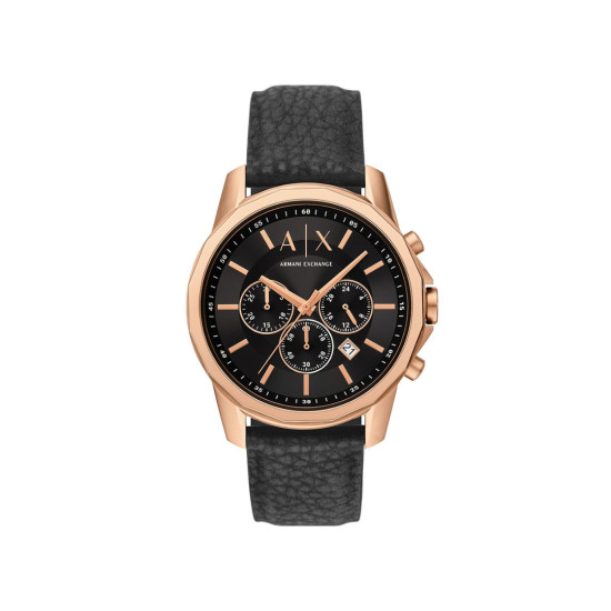 Armani Exchange AX1769 muški sat A|X Chronograph Rose Gold Stainless Steel kožni kaiš Sunray Black Dial 44mm