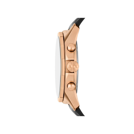 Armani Exchange AX1769 muški sat A|X Chronograph Rose Gold Stainless Steel kožni kaiš Sunray Black Dial 44mm