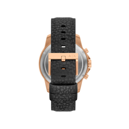 Armani Exchange AX1769 muški sat A|X Chronograph Rose Gold Stainless Steel kožni kaiš Sunray Black Dial 44mm