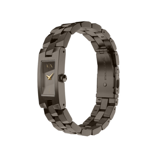 Armani Exchange AX4703 A|X ženski sat Minimal Urban Style Espresso Brown Gunmetal Tone Sunray Dial Pravougaono kućište Jewelry Watch 17mm