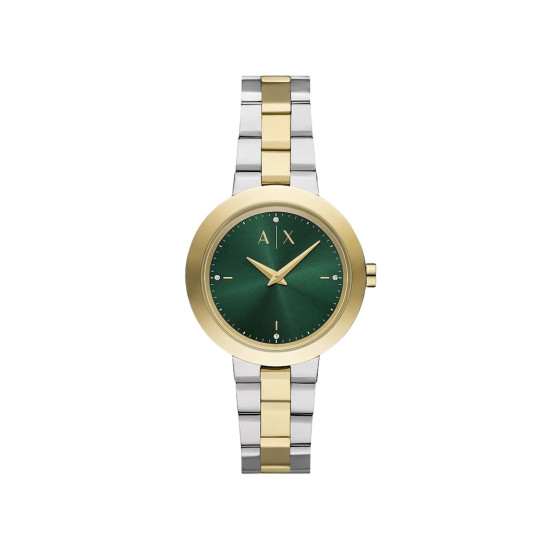 Armani Exchange AX5176 ženski sat A|X Jackie Two Tone Gold Stainless Steel Sunray Green Dial 36mm