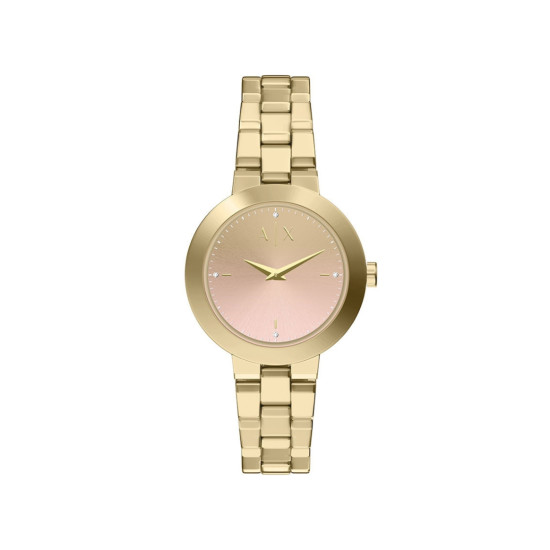 Armani Exchange AX5182 ženski sat Monochromatic Design Gold Stainless Steel Sunray Nude Pink Dial 36mm