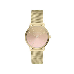 Armani Exchange AX5619 ženski sat A|X Lola Minimalist Desing Mesh Band Gold Stainless Steel Sunray Nude Pink Dial 36mm