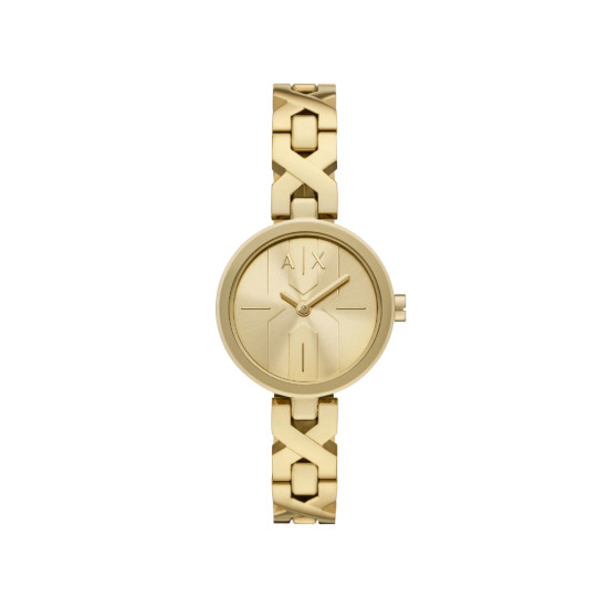 Armani Exchange A|X AX5831 ženski sat Ava All Gold Tone Sunray Champagne Dial 32mm Minimal Chic