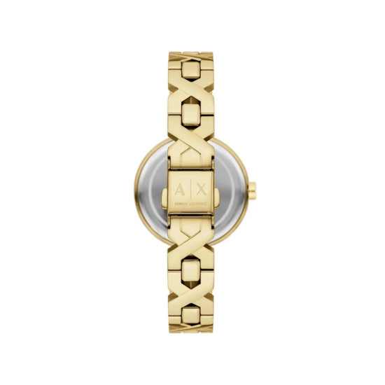 Armani Exchange A|X AX5831 ženski sat Ava All Gold Tone Sunray Champagne Dial 32mm Minimal Chic