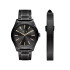 Armani Exchange AX7102SET muški sat A|X Nico Black Stainless Steel Gold Tone Detail Monochromatic Design Black Dial 44mm