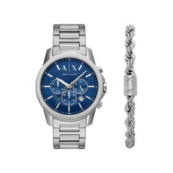 Armani Exchange AX7176SET muški sat A|X Chronograph Stainless Steel Sunray Marine Blue Dial 44mm