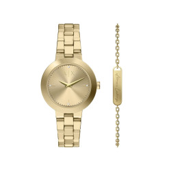 Armani Exchange AX7177SET ženski sat Monochromatic Design Gold Stainless Steel Sunray Champagne Dial 36mm