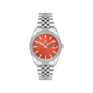 Beverly Hills Polo Club BP3018X.301 unisex Silver Stainless Steel Sapphire Crystal Red Orange Dial 41mm