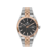 Beverly Hills Polo Club BP3018X.560 unisex Two Tone Silver Rose Gold Stainless Steel Sapphire Crystal Sunray London Gray Dial 41mm