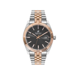Beverly Hills Polo Club BP3018X.560 unisex Two Tone Silver Rose Gold Stainless Steel Sapphire Crystal Sunray London Gray Dial 41mm