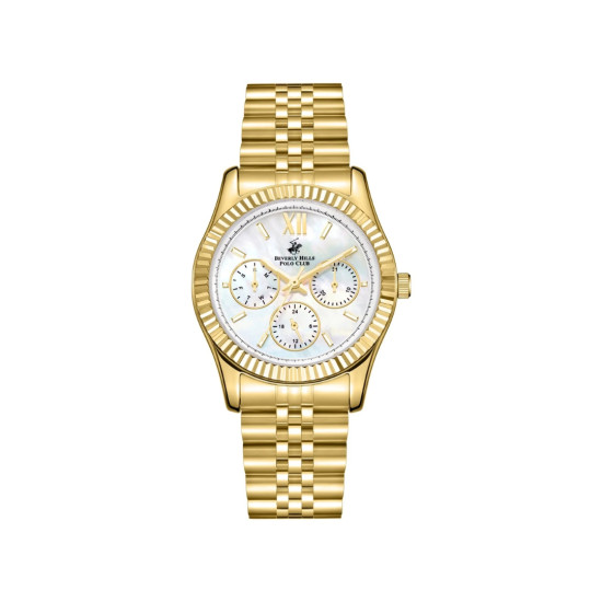 Beverly Hills Polo Club BP3169C.121 ženski sat Multifunction Gold Tone Stainless Steel Jubilee Bracelet Edition Mother of Pearl Dial 34mm
