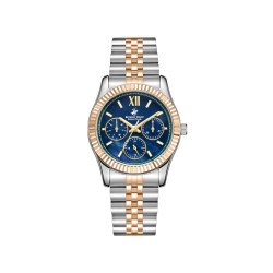 Beverly Hills Polo Club BP3169C.590 ženski sat Multifunction Two Tone Silver Rose Gold Stainless Steel Jubilee Bracelet Edition Sunray Deep Blue Dial 34mm