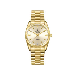 Beverly Hills Polo Club BP3172C.110 ženski sat Gold Tone Stainless Steel Diamond Sunray Champagne Dial Edition 35mm