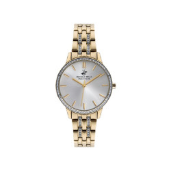 Beverly Hills Polo Club BP3191C.130 ženski sat Classic Lady Elegant Gold Tone Cirkon Sunray Dial 35mm