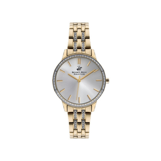 Beverly Hills Polo Club BP3191C.130 ženski sat Classic Lady Elegant Gold Tone Cirkon Sunray Dial 35mm