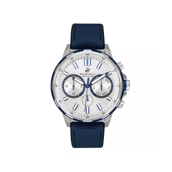 Beverly Hills Polo Club BP3402X.332 muški sat Navy Blue Multifunction Sport Sunray White Dial 45mm 10ATM