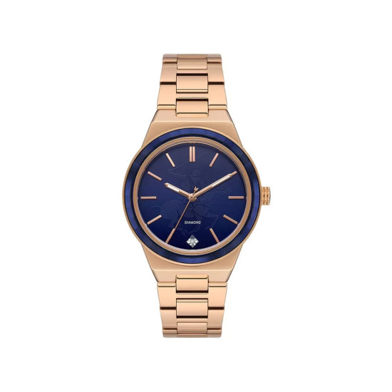 Beverly Hills Polo Club BP3584X.490 ženski sat Logo Rose Gold Steel Sapphire Crystal Indigo Blue Dial 36mm Diamond