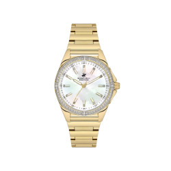 Beverly Hills Polo Club BP3587C.120 ženski sat Gold Elegance Crystal Mother of Pearl Dial 34mm