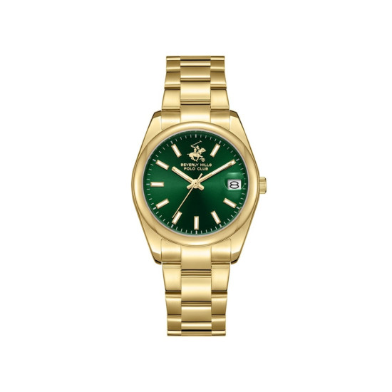 Beverly Hills Polo Club BP3649X.170 ženski sat Classic Gold Tone Stainless Steel Emerald Green Dial 34mm