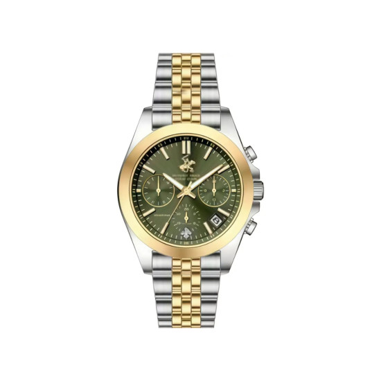 Beverly Hills Polo Club BP3656C.270 Ženski sat Olive Green Sunray Two Tone Silver Gold Stainless Steel 35mm