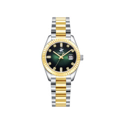 Beverly Hills Polo Club BP3801X.270 ženski sat Two Tone Gold Silver Stainless Steel Sunray Deep Green Dial 32mm