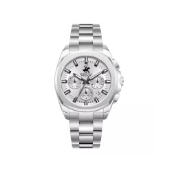 Beverly Hills Polo Club BP3907X.330 muški sat Business Elegance Dual Time Silver Sunray Dial 41mm
