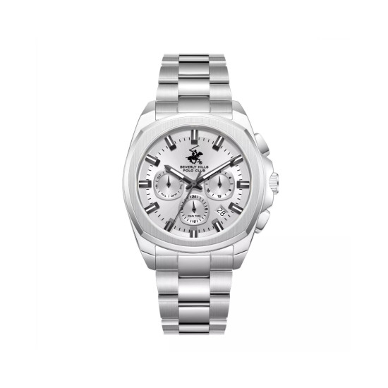 Beverly Hills Polo Club BP3907X.330 muški sat Business Elegance Dual Time Silver Sunray Dial 41mm