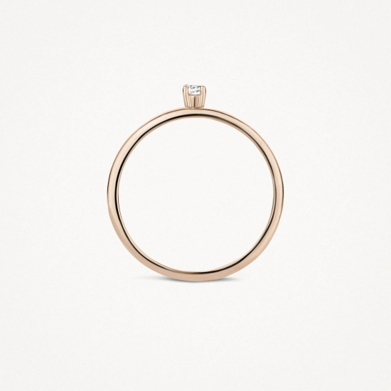 Blush 1200RZI zlatan prsten 14ct Rose Gold Solitaire Ring with Sparkling Zirconia Stone Veličina 56