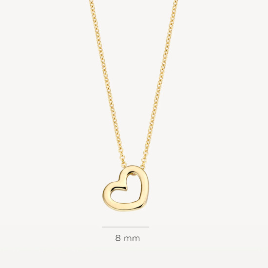 Blush 3081YGO zlatna ogrlica 14ct Gold Open Heart Pendant Necklace