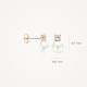 Blush 7147YPW zlatne mindjuše 14ct Gold Pearl and Zirconia Stud 6mm