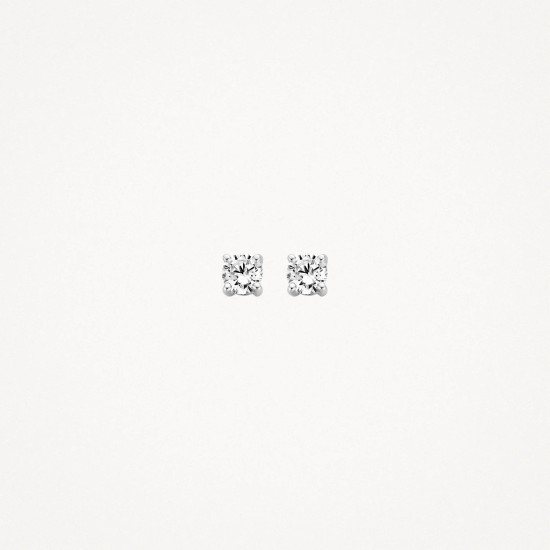 Blush 7212WZI zlatne mindjuše 14ct White Gold Zirconia Classic Stud 3mm