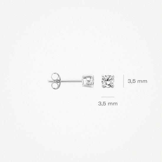 Blush 7212WZI zlatne mindjuše 14ct White Gold Zirconia Classic Stud 3mm