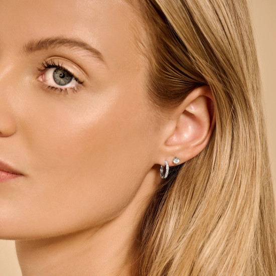 Blush 7212WZI zlatne mindjuše 14ct White Gold Zirconia Classic Stud 3mm