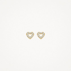 Blush 7299YZI zlatne mindjuše 14ct Gold Open Heart Zirconia Pavé setting 5mm
