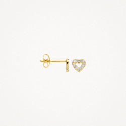 Blush 7299YZI zlatne mindjuše 14ct Gold Open Heart Zirconia Pavé setting 5mm